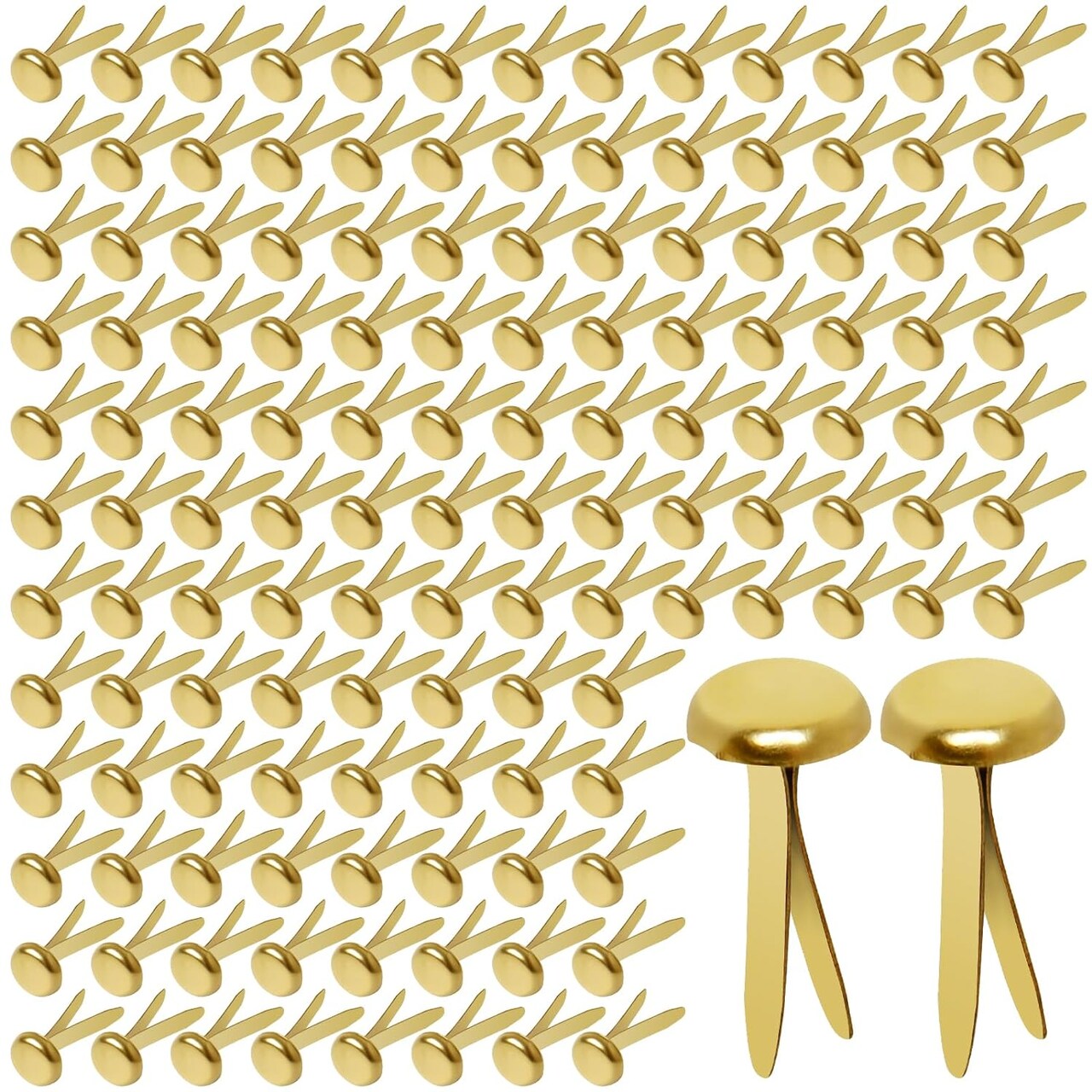 Paper Fasteners,Medium 3/4-Inch Brass Plated Scrapbooking Brads Round Metal Brads for Crafts Making DIY,300 Pack